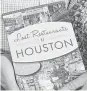  ?? Steve Gonzales / Houston Chronicle ?? ‘Lost Restaurant­s of Houston’ By Paul and Christiane Galvani Arcadia Publishing and The History Press $21.99; 208 pp.