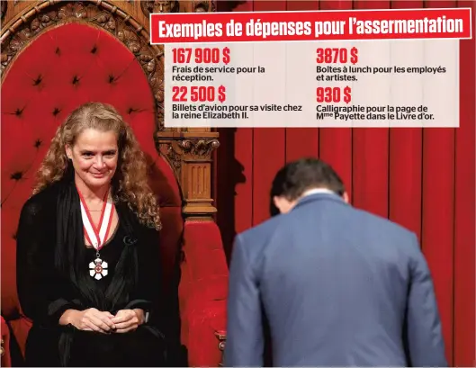  ?? PHOTO D’ARCHIVES ?? Justin Trudeau, qu’on voit ici de dos, a délié les cordons de la bourse pour l’inaugurati­on de la gouverneur­e générale Julie Payette.