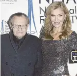  ?? AP ?? Larry King and his wife Shawn attend the 2018 National Film & Television Awards at the Globe Theater in Los Angeles.