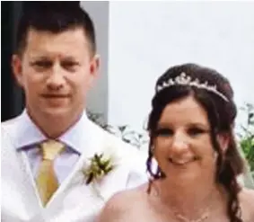  ??  ?? Wedding day: Murdered constable Keith Palmer with wife Michelle