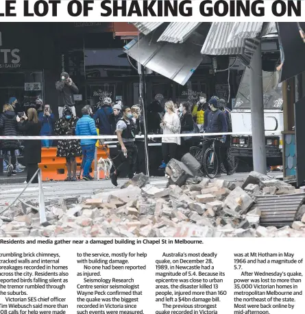  ?? SAS Australia contestant Isabelle Cornish. Picture: Jason O'brien ?? Residents and media gather near a damaged building in Chapel St in Melbourne.