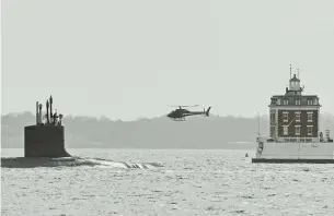  ?? SEAN D. ELLIOT/THE DAY ?? Electric Boat, with shipyards in Groton and Quonset Point, has started building the first two boats in what is to be a fleet of 12 Columbia class ships that will replace the Navy’s Ohio class missile submarines.