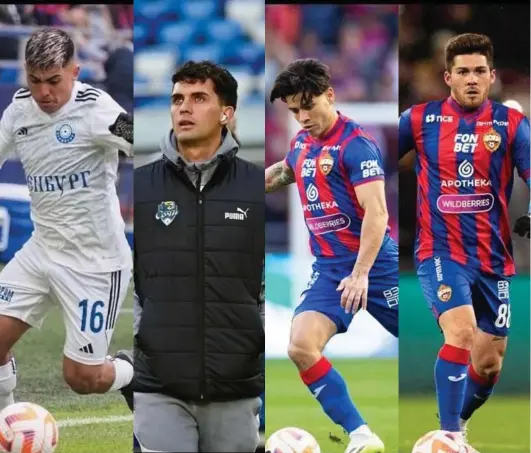  ?? ?? ► Cinco jugadores chilenos juegan en Rusia: Jordhy Thompson, Ignacio Saavedra, Víctor Dávila y V. Felipe Méndez.
