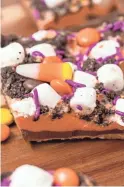  ??  ?? Halloween cookie bark is a way to recycle that leftover candy.