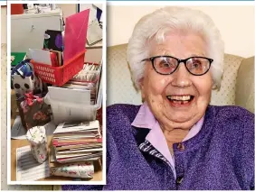  ?? ?? ● Ethel Appleton received hundreds of gifts and cards (inset) for her 100th birthday