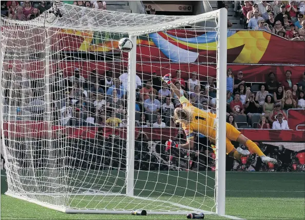  ?? — GETTY IMAGES ?? Lucy Bronze of England scores the winning goal past Norwegian goalie Ingrid Hjelmseth during the FIFA Women’s World Cup round of 16 match on Monday. Canada will face England in the quarter-finals at B.C. Place on Saturday.