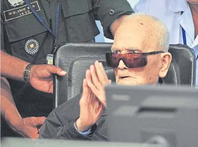  ??  ?? SENTENCED: Nuon Chea, who was the brutal Khmer Rouge’s chief ideologist and second in command