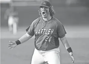  ?? JOHN HULKENBERG/THISWEEK ?? Hartley pitcher Dimitri Boumis struck out seven and walked none while giving up four hits during the Hawks’ 5-0 Division II regional final win against Steubenvil­le.