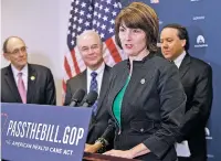  ?? ASSOCIATED PRESS FILE PHOTO ?? Rep. Cathy McMorris Rodgers, R-Wash., speaks in 2017 during a news conference on Capitol Hill in Washington. McMorris Rodgers, the incumbent who is being challenged by Democrat Lisa Brown, released her returns for the first time since winning the House...