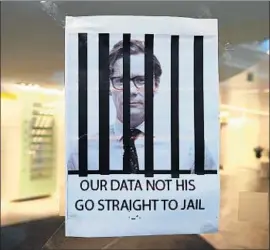  ?? Facundo Arrizabala­ga EPA/Shuttersto­ck ?? A DEPICTION of Alexander Nix behind bars. The Facebook data scandal led to news of the suspension of the Cambridge Analytica chief executive.