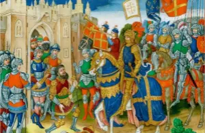  ??  ?? 1099 – L’entrée triomphale des Croisés à Jérusalem ; miniature du xixe siècle.
