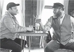  ??  ?? Seth Rogen stars as Ben, left and his immigrant great grandfathe­r Herschel Greenbaum in “An American Pickle.”