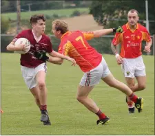  ??  ?? Castletown’s Shane Halpin tussles with Starlights’ Ed Tobin.