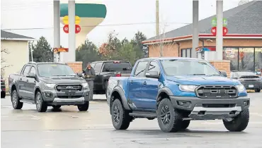  ??  ?? The 2019 Ford Ranger will have a number of minor styling changes. Our spies spotted the Ranger Wildtrack (left) and Raptor. Below: Expect minimal styling changes for the interior but upgrades to equipment.