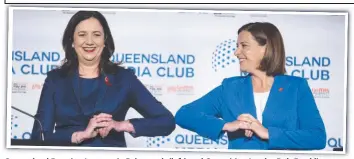  ??  ?? Queensland Premier Annastacia Palaszczuk (left) and Opposition Leader Deb Frecklingt­on go head to head at the leaders’ debate. Picture: NCA NewsWire/Sarah Marshall