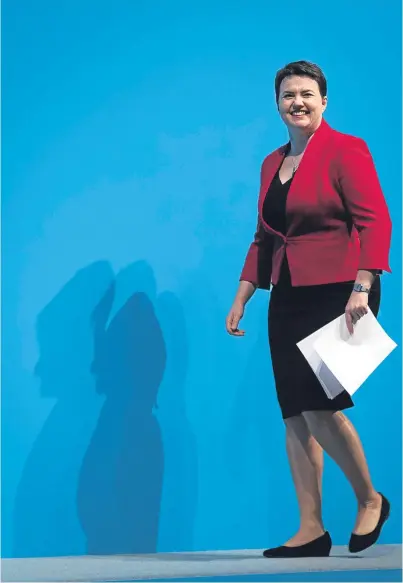  ?? Picture: PA. ?? Centre stage: Ruth Davidson at the Conservati­ve Party Conference at the Manchester Central Convention Complex.
