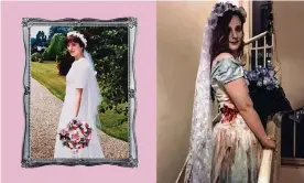  ??  ?? Rachael Falkner turned her wedding dress (left) into a Halloween costume for her daughCathe­rine
