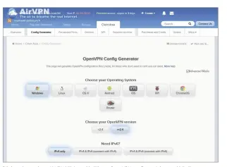  ??  ?? Bij de webportal van AirVPN klik je makkelijk een OpenVPN-configurat­iebestand bij elkaar.