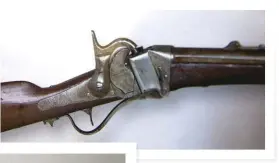  ??  ?? Sharps Percussion rifle. Unlike muzzle-loaders this rifle could be operated without standing up.