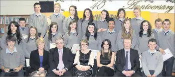  ??  ?? Transition Year Students who received their TY Certificat­ion pictured with their co-ordinator Eileen Lane, Dan Murphy Life & Pensions who sponsored the awards, school principal Mary O Keeffe, guest of honour Eileen Linehan, chairman of Board of...