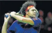  ?? REUTERS PHOTO ?? JoWilfried Tsonga hits a backhand against David Goffin in Rotterdam on Sunday.