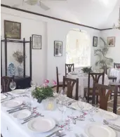  ??  ?? The Elegant Dining Room is the newest addition to Sonya Garcia’s creativity and passion at Sonya’s Garden