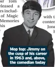  ?? ?? Mop top: Jimmy on the cusp of his career in 1963 and, above, the comedian today