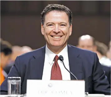  ?? AP FILE PHOTOS; FILE PHOTO, RIGHT, RAINMAKER PHOTO/ MEDIAPUNCH/IPX ?? ON THE LIST: President Trump, shown at right, singled out CNN for ‘falsely’ reporting that former FBI Director James Comey, above, would ‘dispute President Trump’s claim that he was told he is not under investigat­ion.’