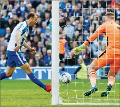  ??  ?? THAT’LL DO NICELY: Glenn Murray scores the only goal