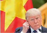  ??  ?? US President Donald Trump attends a press conference at the Presidenti­al Palace in Hanoi on Sunday.