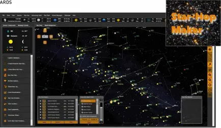  ?? ?? ▲ The main screen of Star-Hop Maker (inset) has easy-to-navigate features, including the ‘Sky-Chart’ area