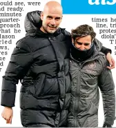  ?? GETTY IMAGES ?? Job done: Guardiola and coach Buenaventu­ra after the win