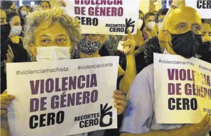  ?? CÉSARO DE LUCA ?? Manifestac­ión contra la violencia de género en Madrid.