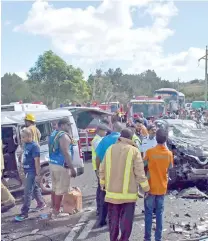  ?? Photo: Waisea Nasokia ?? The fatal three-vehicle crash last Saturday at Nabou, midway between Sigatoka and Nadi, was the hottest topic of discussion around the country.