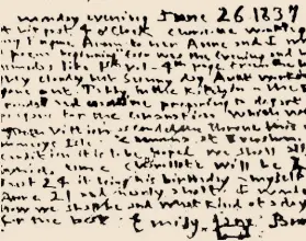  ??  ?? Écriture manuscrite d’Emily Brontë.