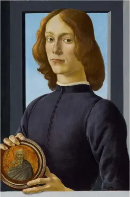 ??  ?? Fig 1 right: Botticelli’s Portrait of a Young Man Holding a Portrait Roundel. £66.6 million. Fig 2 below: Portrait of a Young Man by Aert De Gelder. £666,000