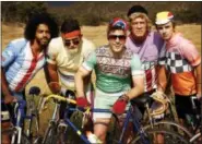  ?? PHOTO BY JOHN P. JOHNSON/HBO ?? Daveed Diggs, from left, Orlando Bloom, Andy Samberg, John Cena and Freddie Highmore in the HBO mockumenta­ry “Tour de Pharmacy.”