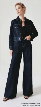  ??  ?? A tailored women’s look
from AG Jeans for fall.