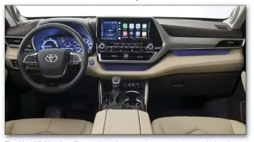  ??  ?? The 2020 Highlander offers cutting-edge entertainm­ent and connectivi­ty for all ages through its intuitive and versatile multimedia system.