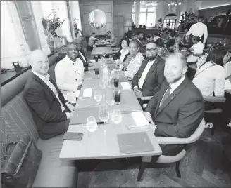  ?? ?? President Irfaan Ali hosted prominent members of the Guyanese diaspora in England including Baroness Valerie Amos, Sir Clive Lloyd and David Lammy, MP and others (Office of the President Photo)