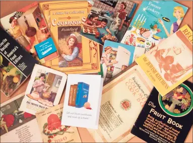  ?? Stephen Fries / For Hearst Connecticu­t Media ?? Remember these recipe pamphlets from years past? The Washburn-Crosby’s Gold Medal cookbook was published in 1910.