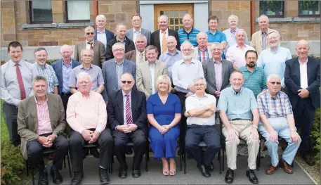  ??  ?? The Green class of 1968 celebratin­g the 50th anniversar­y of their school leaving on Friday at the old alma mater. Among the group are Fionan O’Connell,Willie O’Connor, Batt O’Connor, Kieran Dowling, Diarmuid Foley, Connell Fanning, Fr Michael Hussey,...