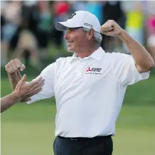  ?? AL CHAREST/FILES ?? Hall of Famer Fred Couples, who beat Billy Andrade in a playoff to win the 2014 Shaw Charity Golf Classic at Canyon Meadows, is returning to this year’s event, which runs from Aug. 27 to Sept. 2.