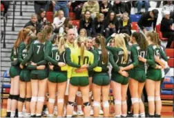  ?? TAMI KNOPSNYDER — FOR DIGITAL FIRST MEDIA ?? Bishop Shanahan players huddle with coach Greag Ashman during Saturday’s match against North Allegheny.