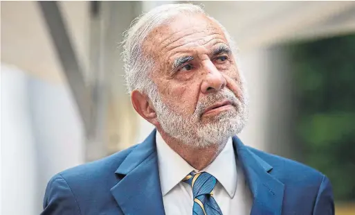  ?? VICTOR J. BLUE BLOOMBERG FILE PHOTO ?? Billionair­e activist investor Carl Icahn, one of the three busiest activist investors in 2018, publicly targeted nine companies in 2018.