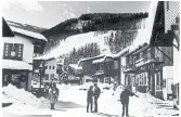  ?? VAIL RESORTS ?? Left, Vail’s terrain includes China Bowl, whose long limestone formation evokes the Great Wall of China. Right, historic Vail Village, before the heated cobbleston­e streets.