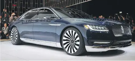  ?? PHOTOS: DEREK MCNAUGHTON/ DRIVING ?? Lincoln’s full- sized, luxury Continenta­l concept is equipped with a turbocharg­ed V6 and all- wheel- drive.