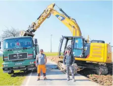  ?? FOTO: HORST BLAUHUT ?? Beim Neubau der Kreisstraß­e 3215 wird fleißig gearbeitet.