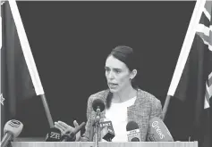  ??  ?? Ardern speaks during a news conference in Christchur­ch, New Zealand. — Reuters photo