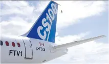  ?? CLEMENT SABOURIN/AFP/GETTY IMAGES ?? The Environmen­tal Product Declaratio­n given to Bombardier’s CS100 aircraft provides an independen­t analysis of the aircraft’s full environmen­tal impact.